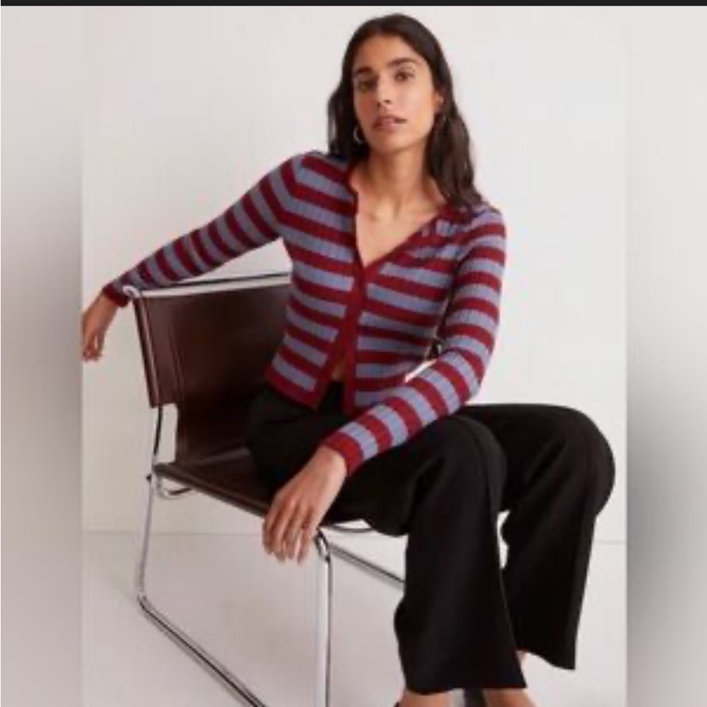 Madewell the Signature Knit Crewneck Cardigan Sweater size S